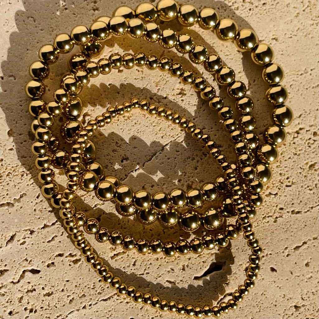 Gold Beaded Stackable Bracelets