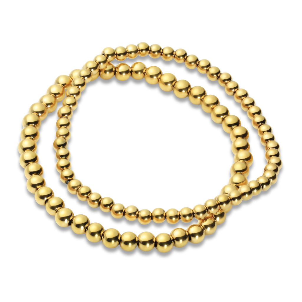 Gold Beaded Stackable Bracelets